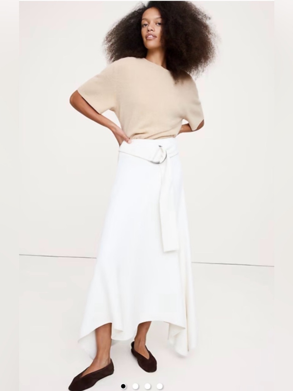 NWT Banana Republic Pebbled Crepe Maxi Cream White Skirt Sz 8 (#825158)